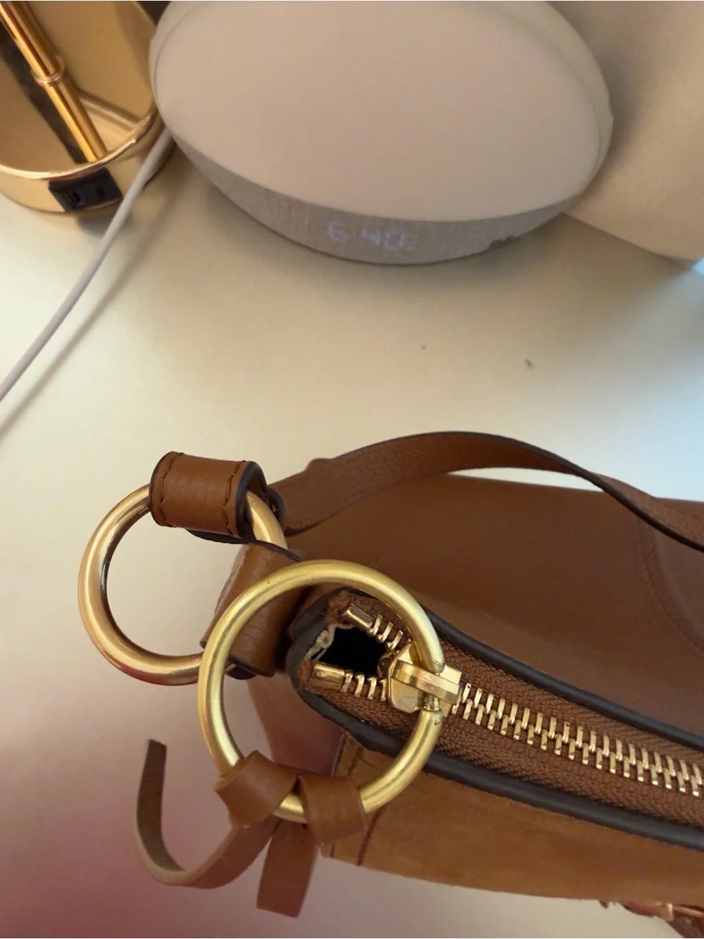 See by Chloe Brown Leather Crossbody Bag with Ring Tassel - Picture 8 of 11
